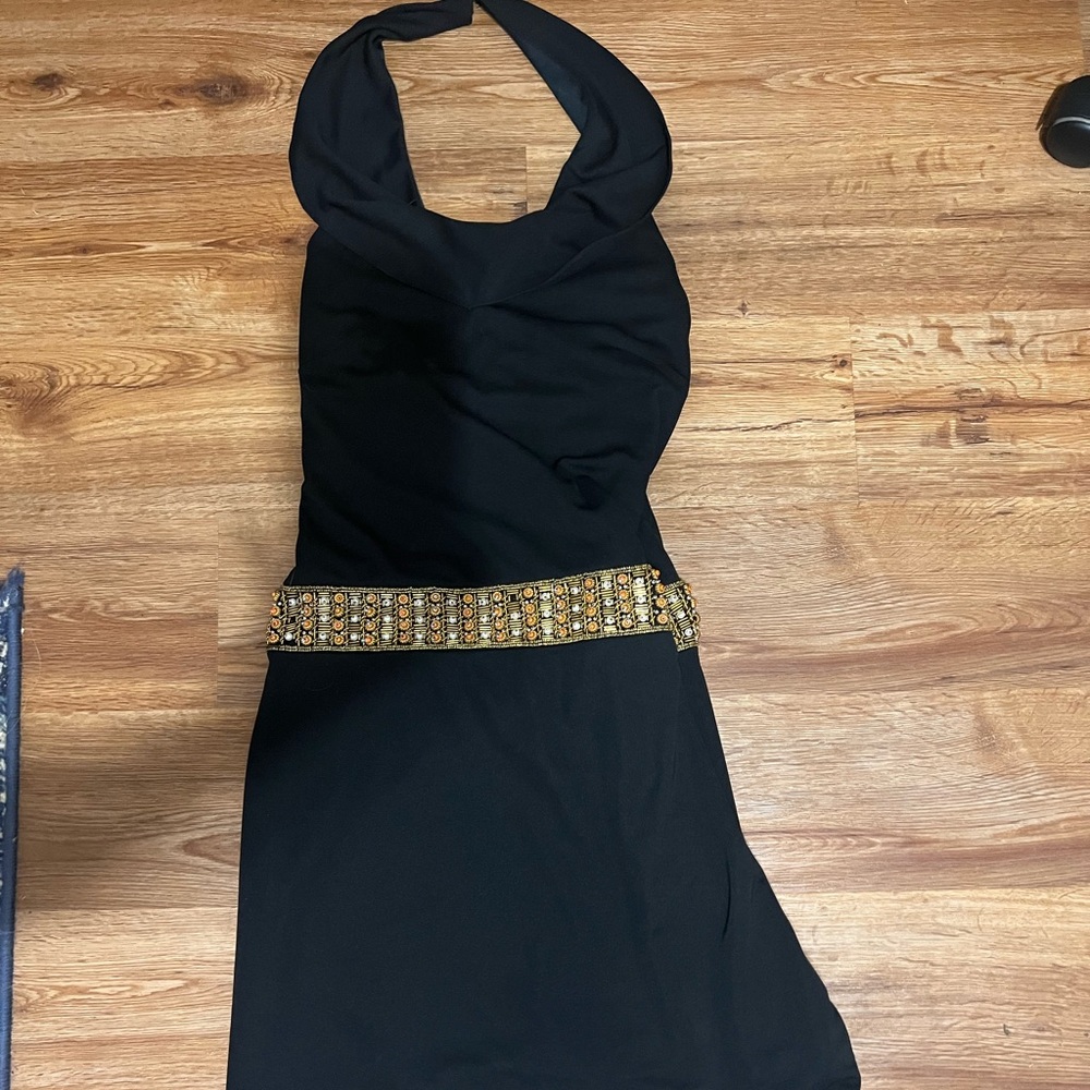 Mary Bags Black Waist Sequin Dress